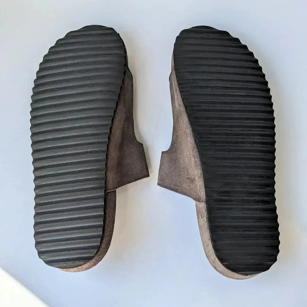 NWT The Men's Store Bloomingdale's Two Strap Grey Sandals Size 8 (MSRP $145)